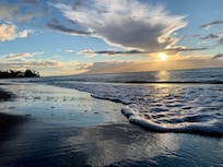 Sunset from the beach at the resort