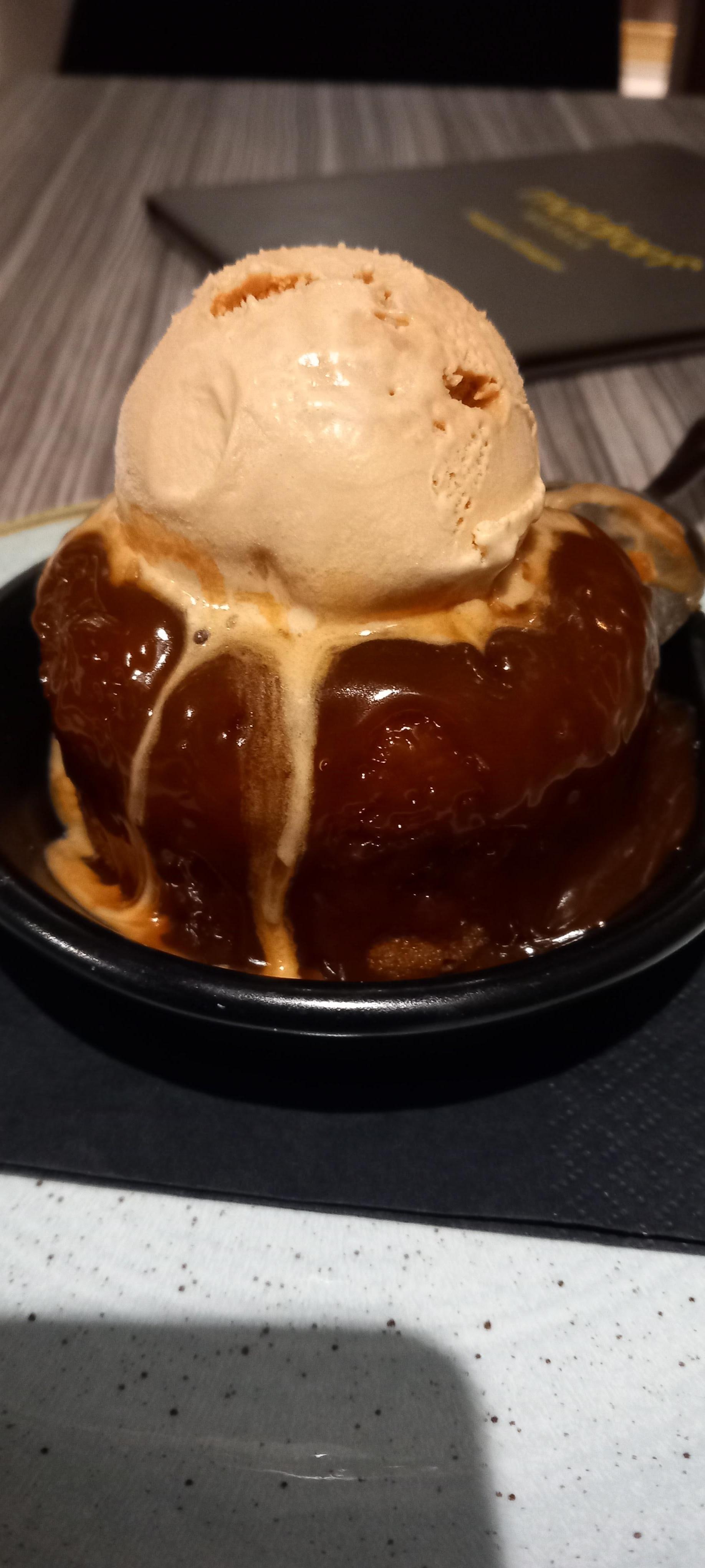 Sticky toffee pudding and salted caramel ice cream was a delight.