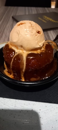 Sticky toffee pudding and salted caramel ice cream was a delight.
