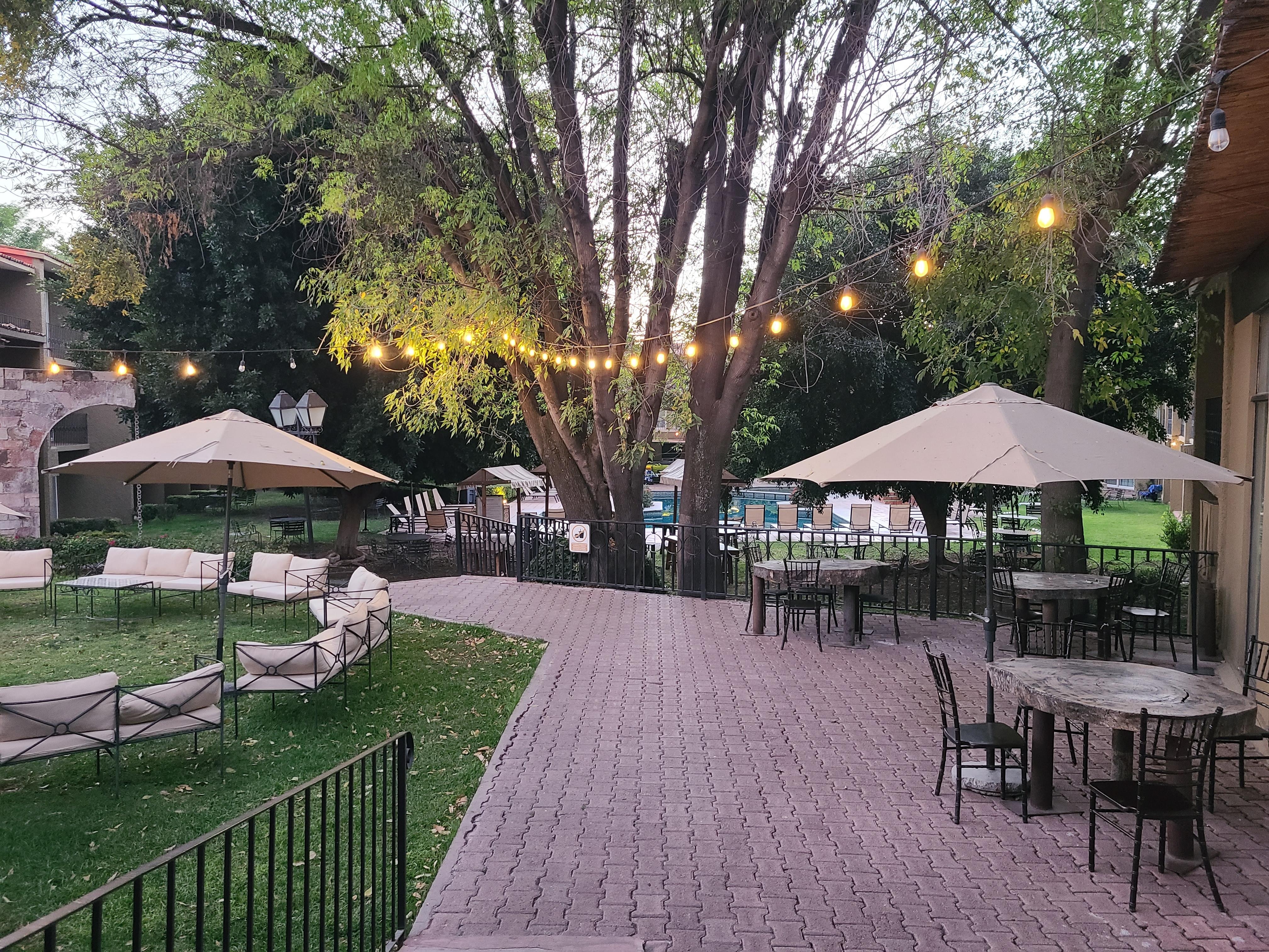 Outside on way to pool area