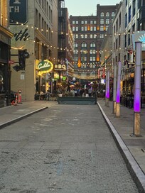 Local alley full of restaurants and entertainment. 10 min walk from hotel.