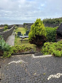View of backyard facing the ocean.