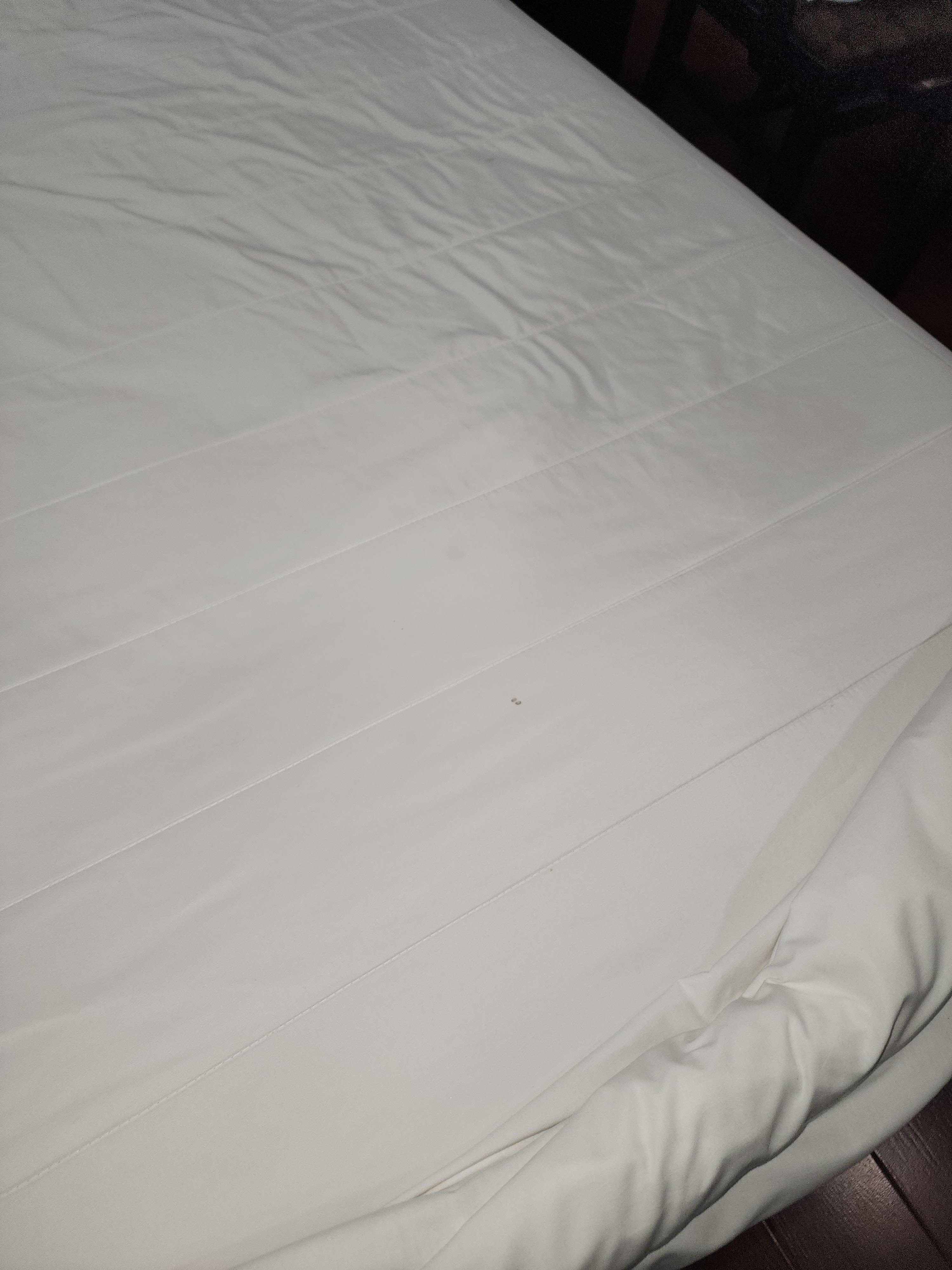 Stains on the second set of sheets underneath