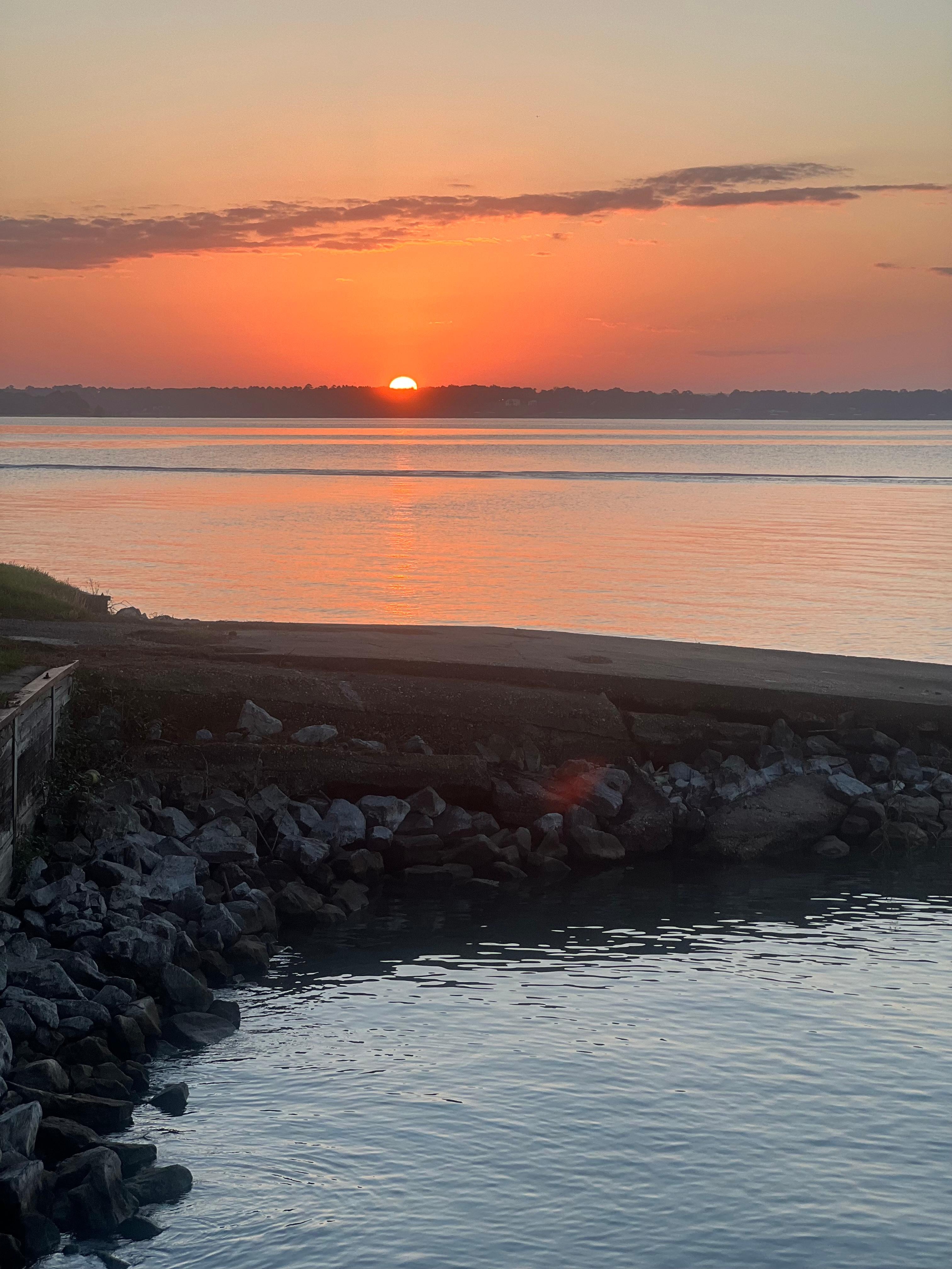 Beautiful sunrise launching the boat. 
