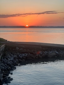 Beautiful sunrise launching the boat.