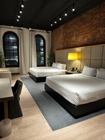 Bedroom with city views.