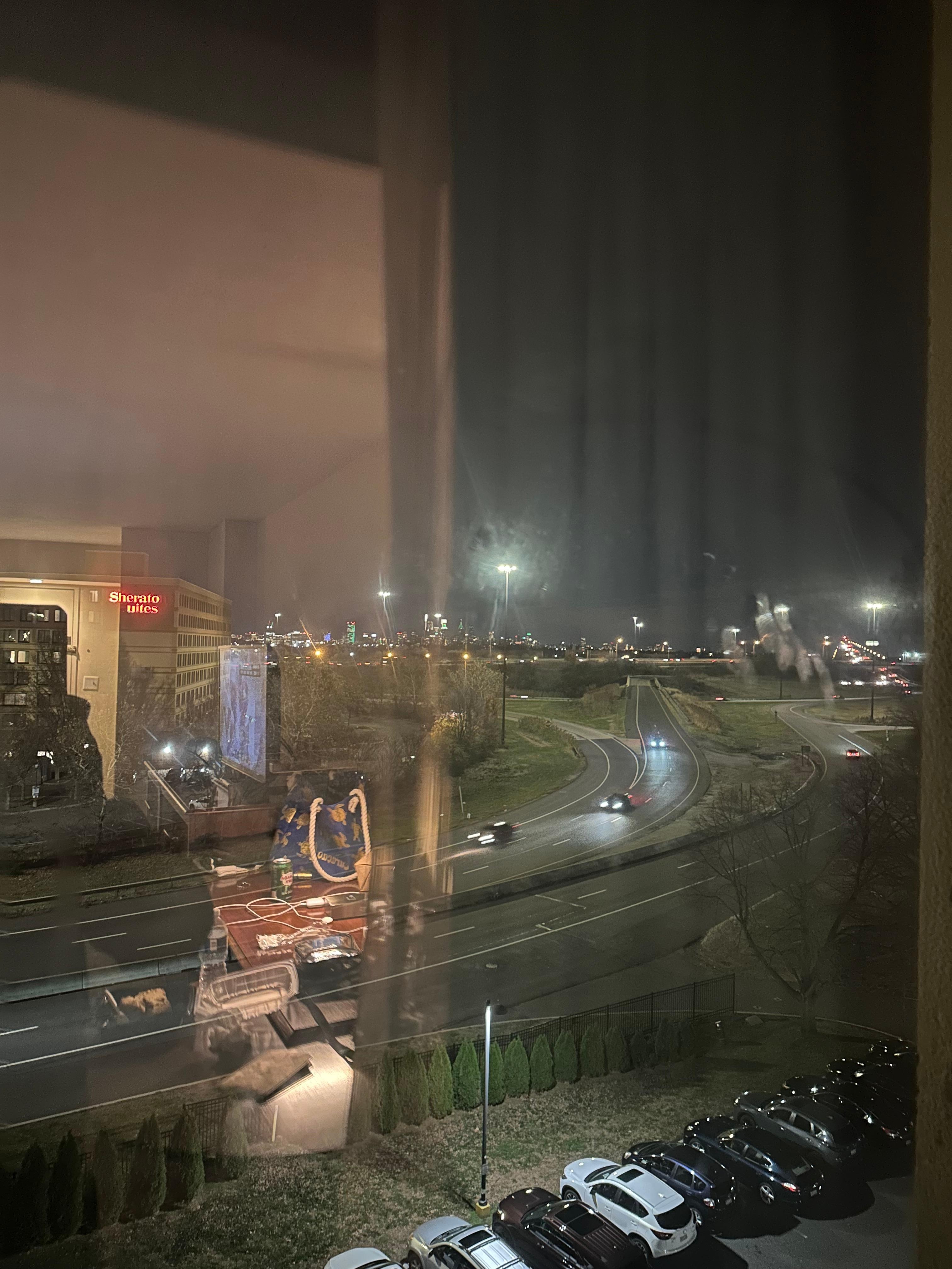 Window view of downtown Philadelphia 