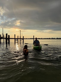 Bay Area on property. You can kayak and paddle board for free!