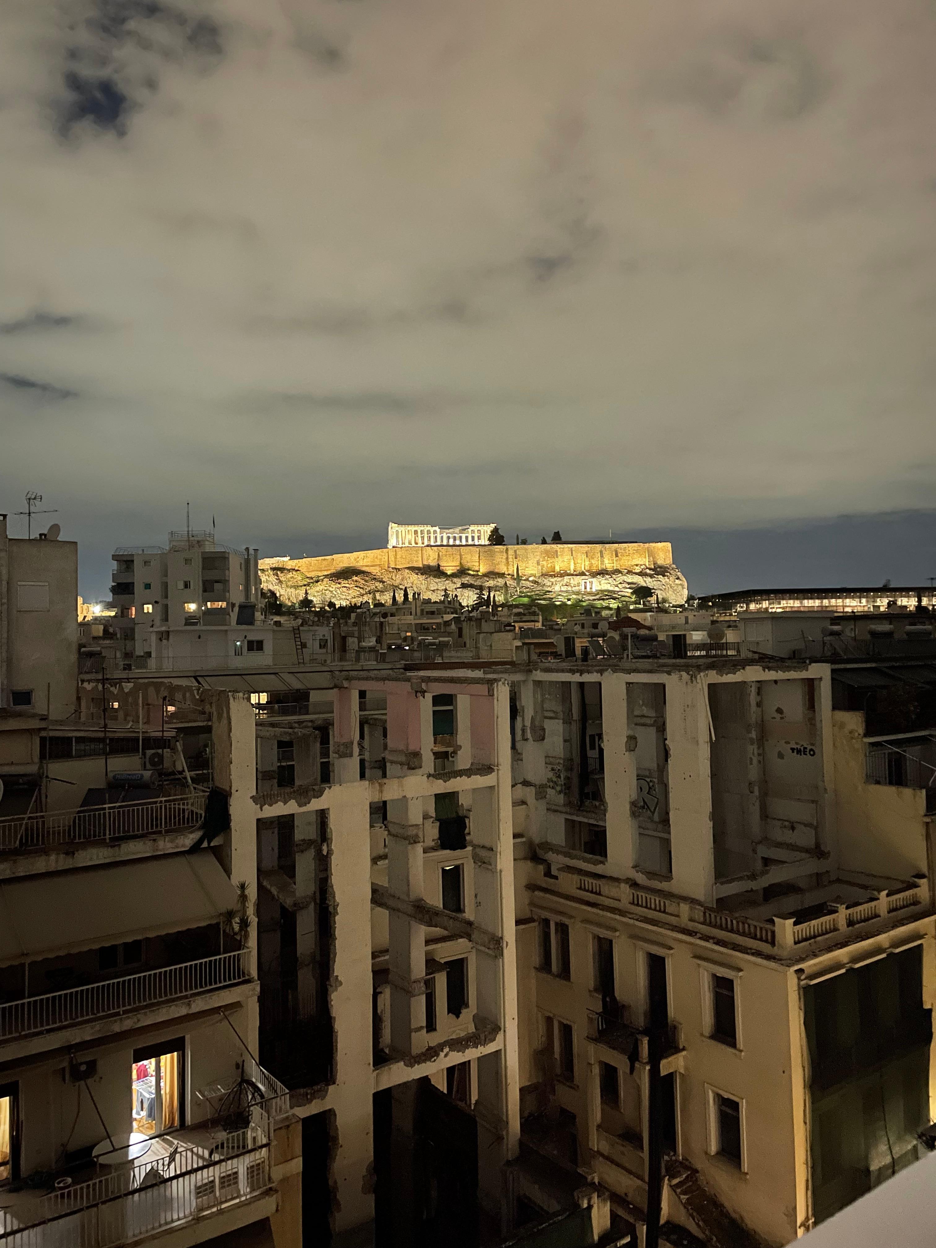 View of the Acropolis from roof top.