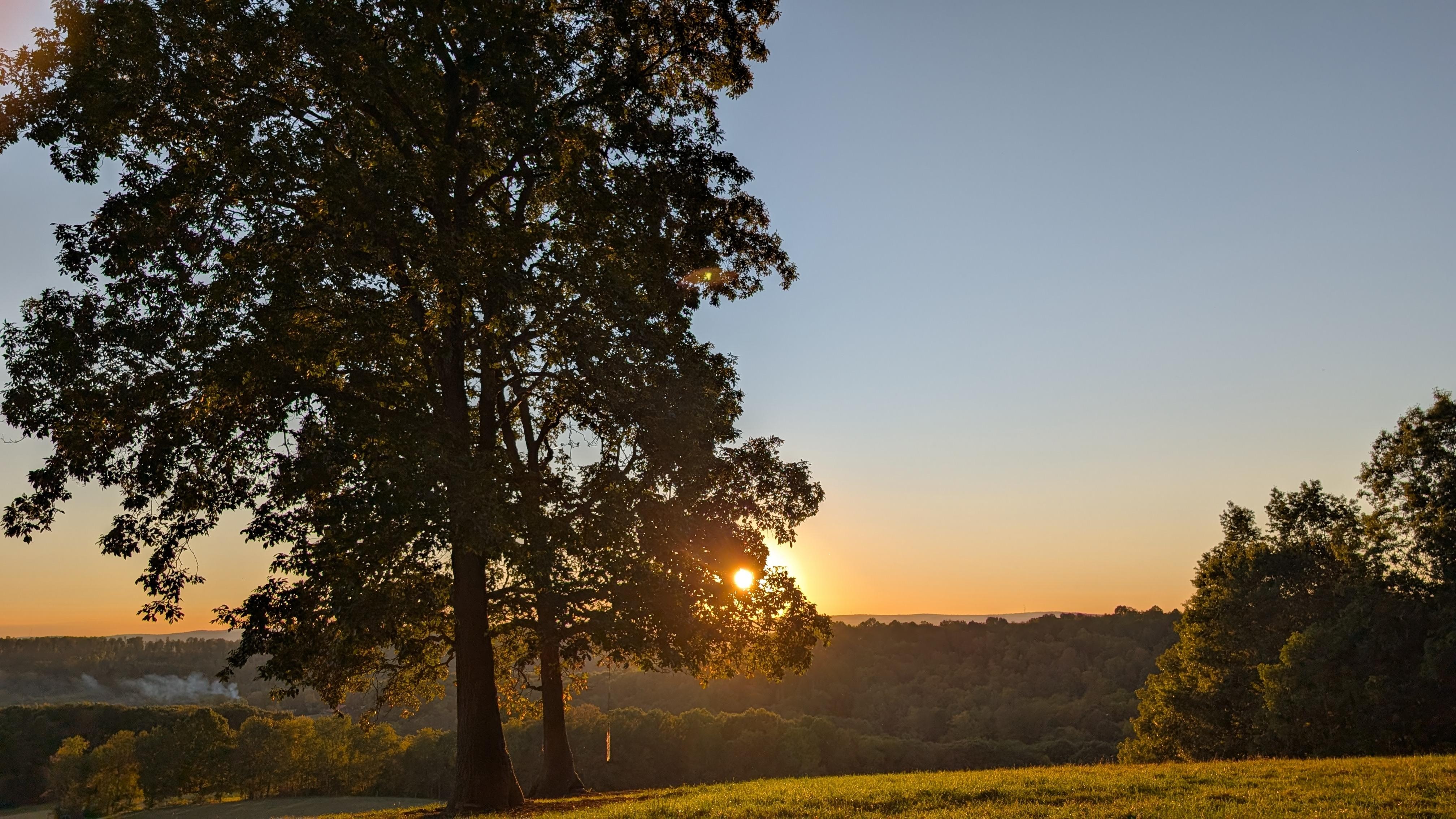 Sunset from the top top of the hill to the West ...and the other ... From the parking area by the cabin.
 We'll be back