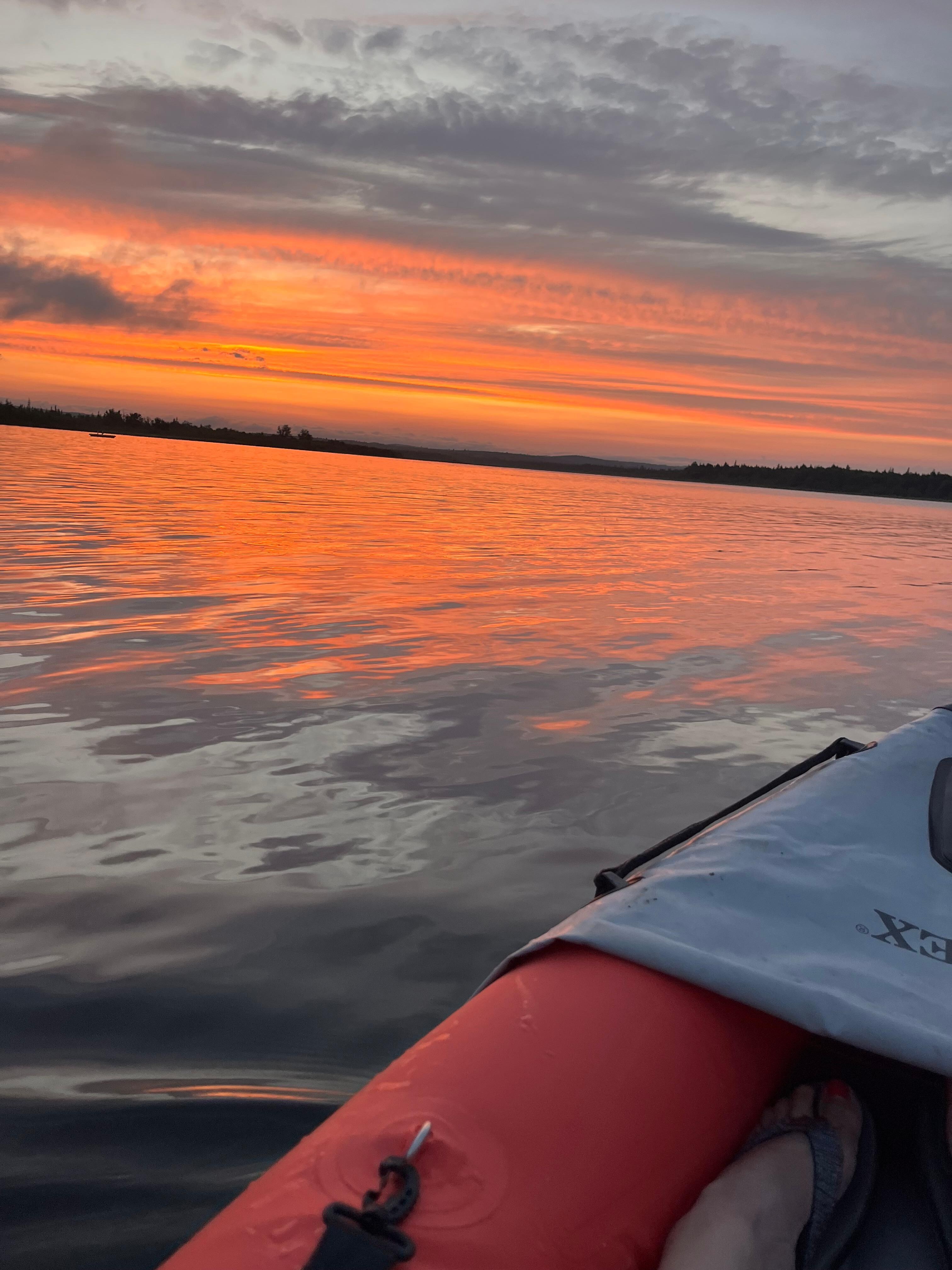 Sunset on the lake after a powerful thunder and lightning storm went thru.