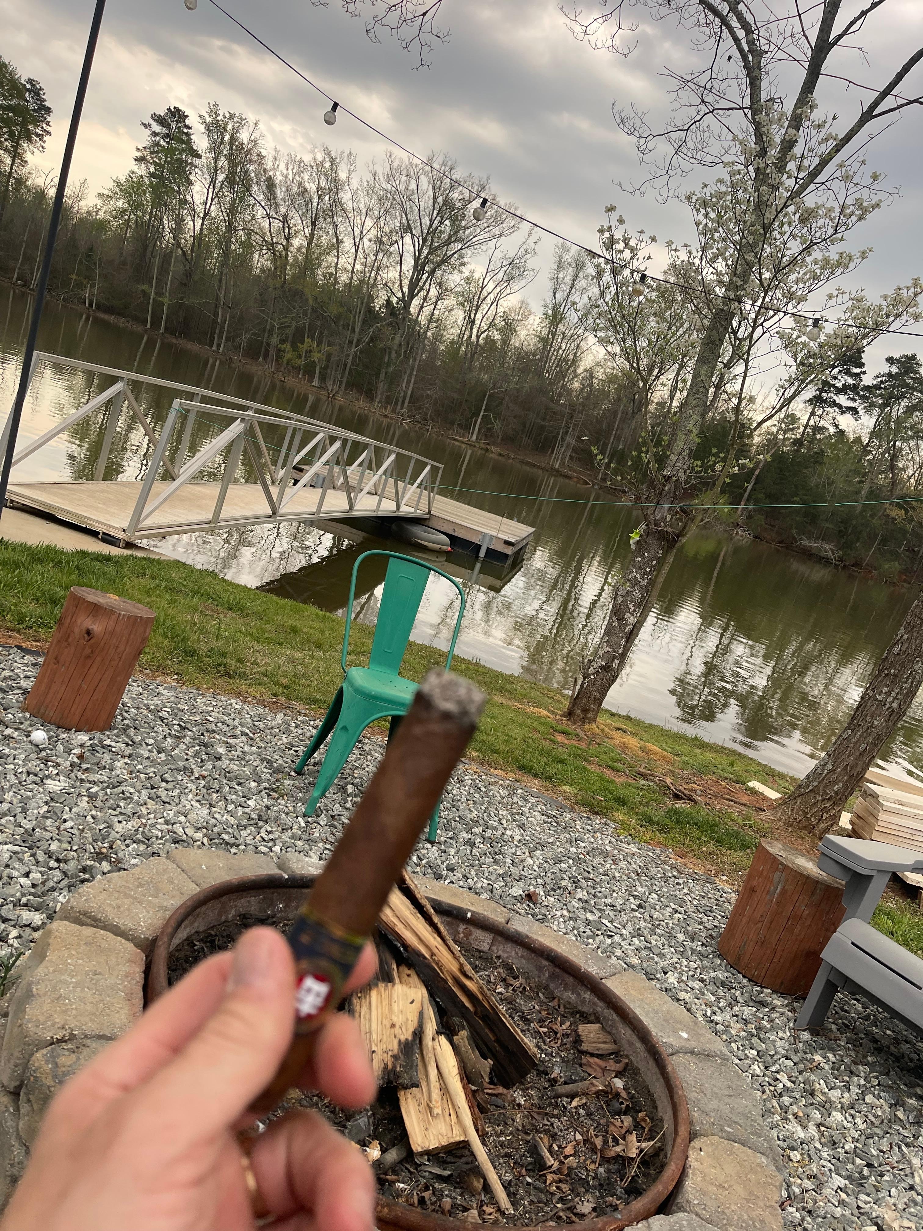 Enjoying the evening with my dog and a view 