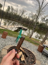 Enjoying the evening with my dog and a view