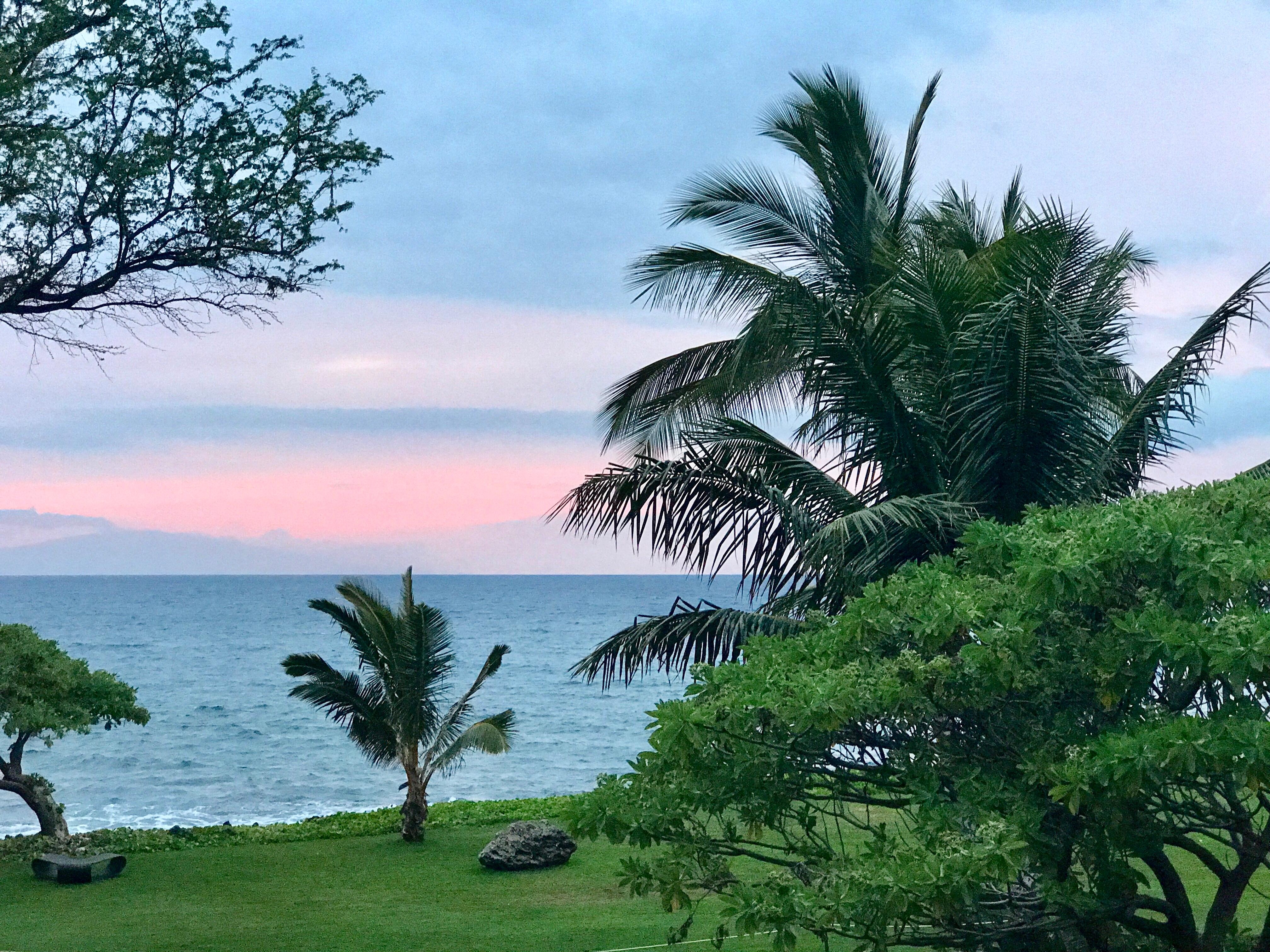 View from my balcony of the sunset over the ocean