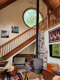 Great large window with tree view.