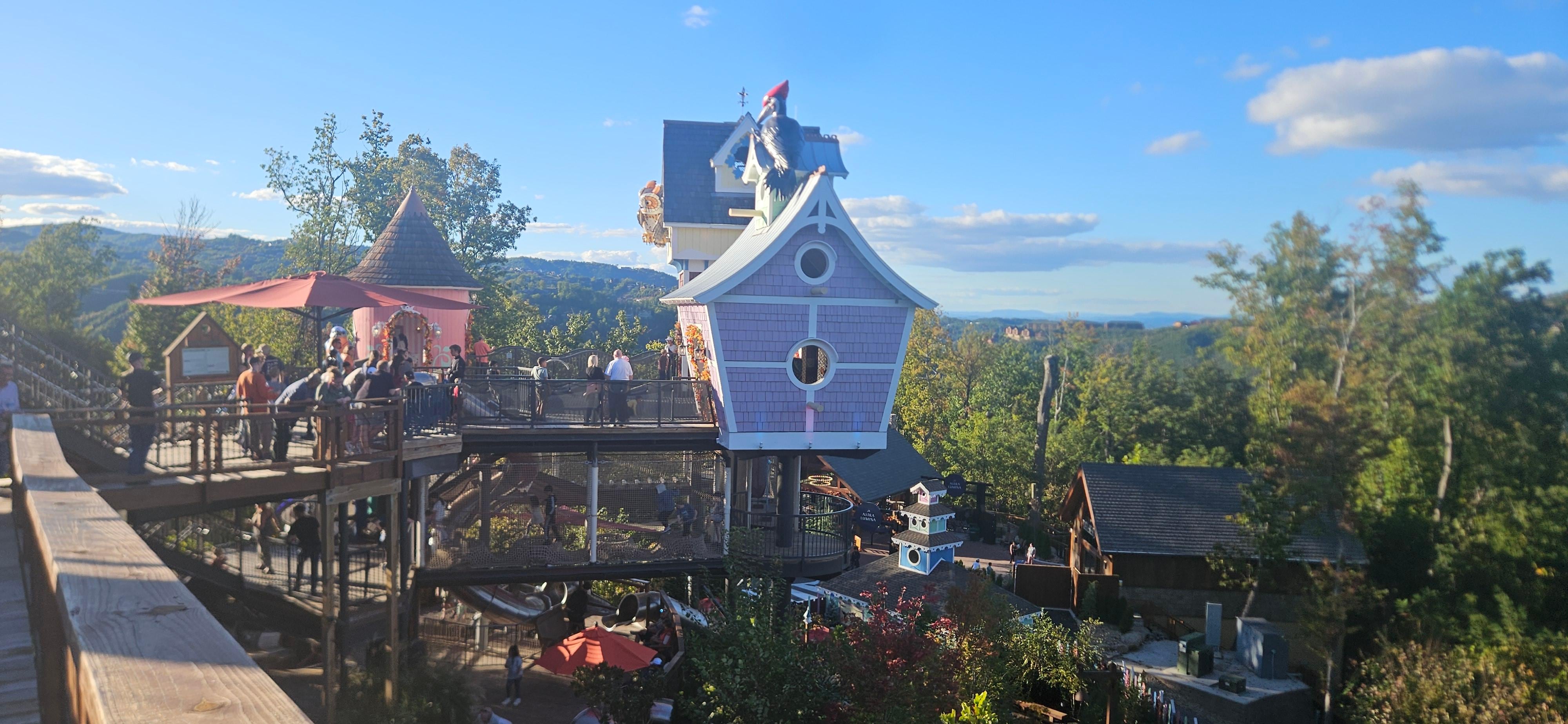 Bird house family obstacle course on top of Anakeesta 