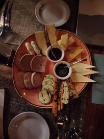 Cheese tray at excellent restaurant