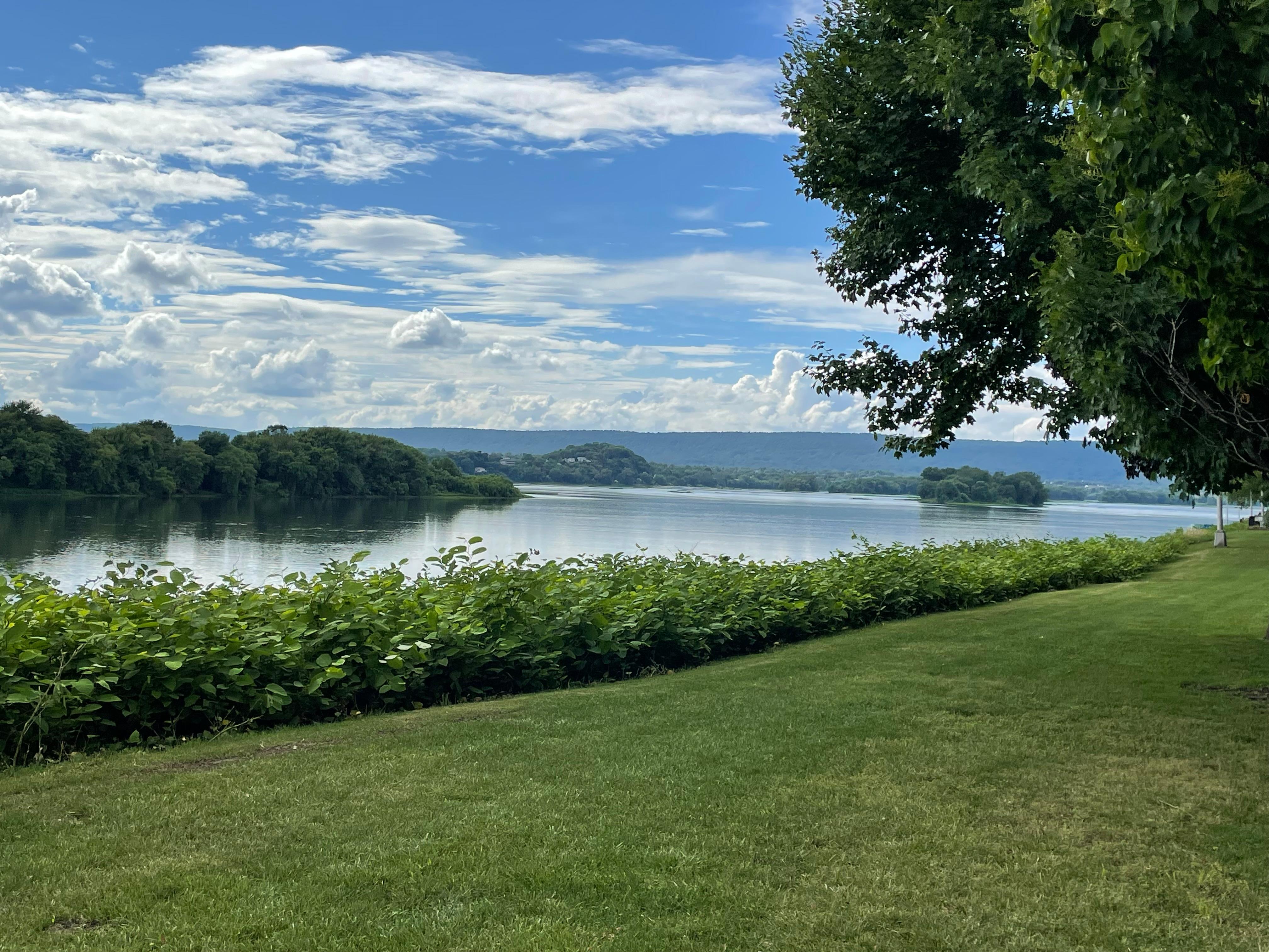 Park and river across the street