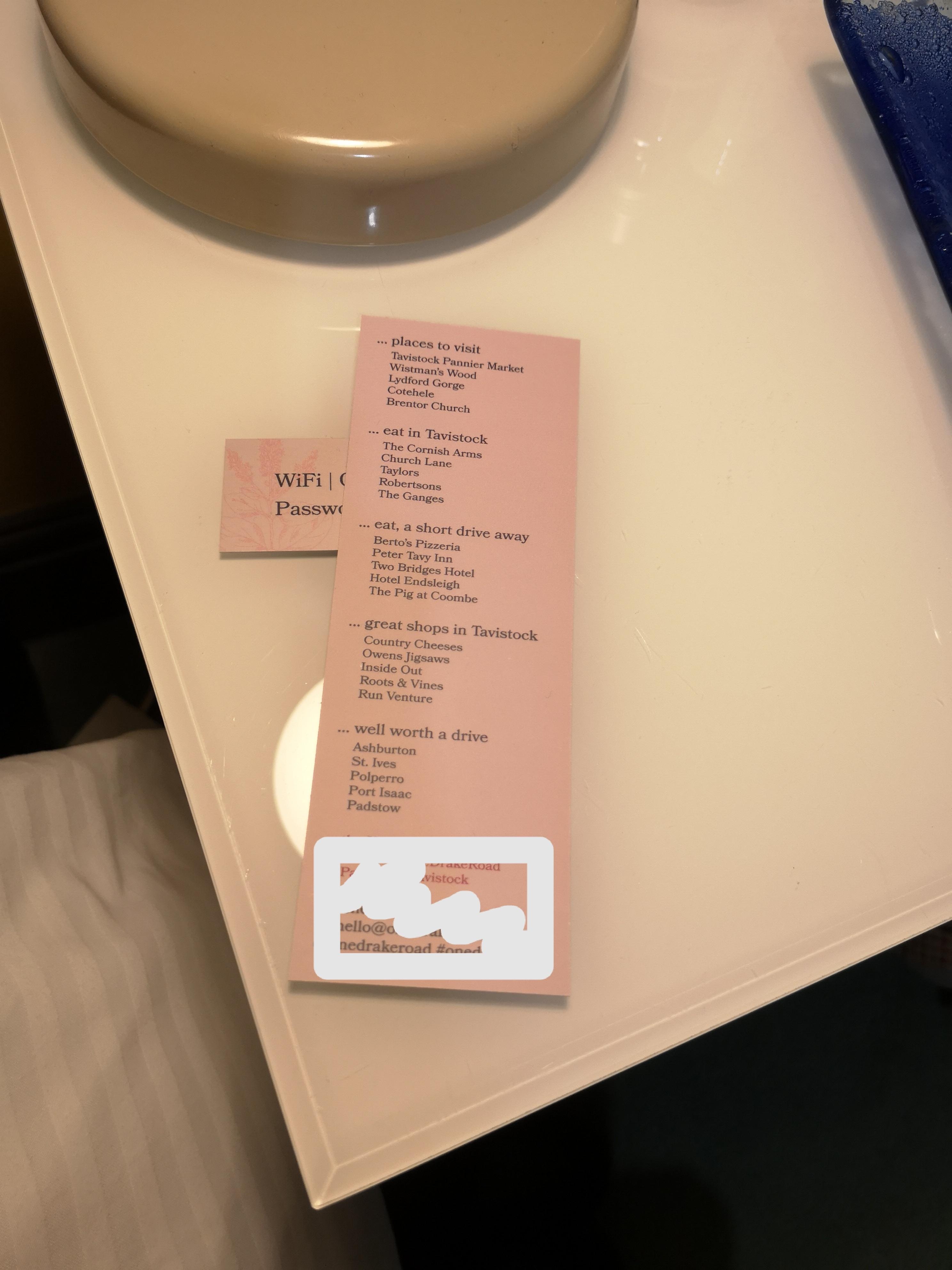 Helpful hints to the local area 