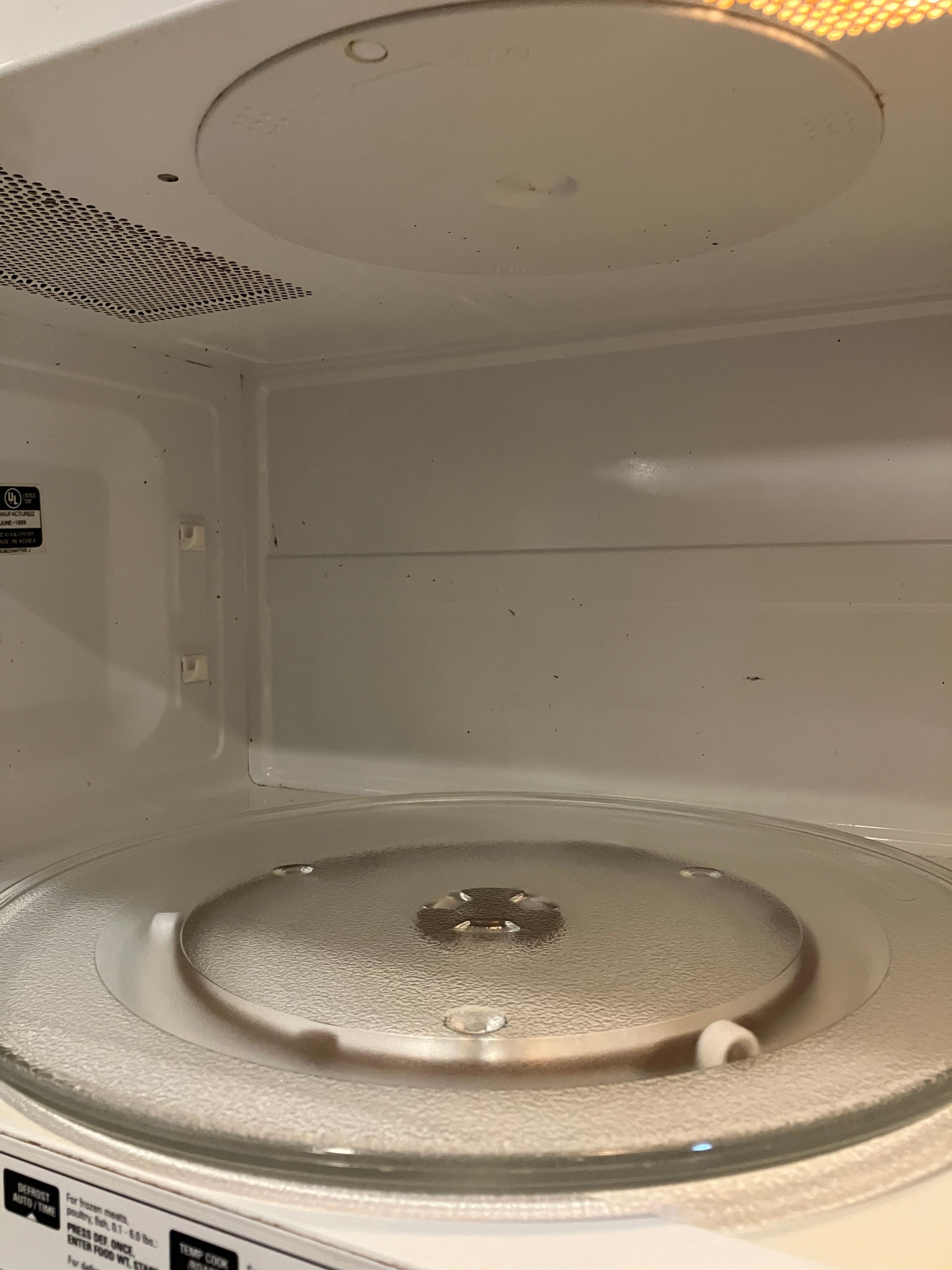 Inside of microwave 