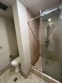 Terrible shower room with no HOT water at all for shower, air conditioning is NOT working in Room A53
