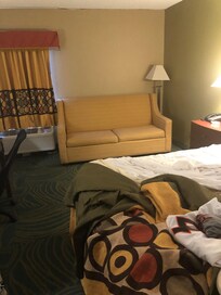 What was there-hard couch with no ottoman