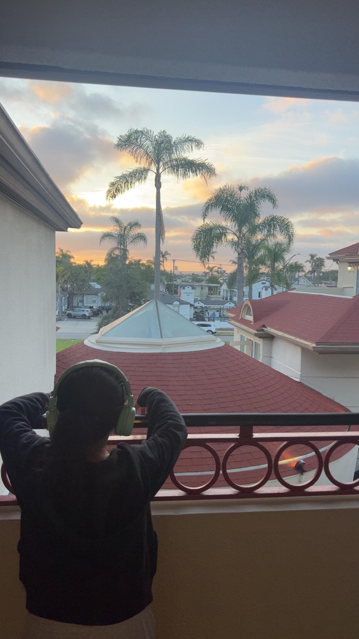 Sunset view from our mini suite