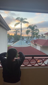 Sunset view from our mini suite