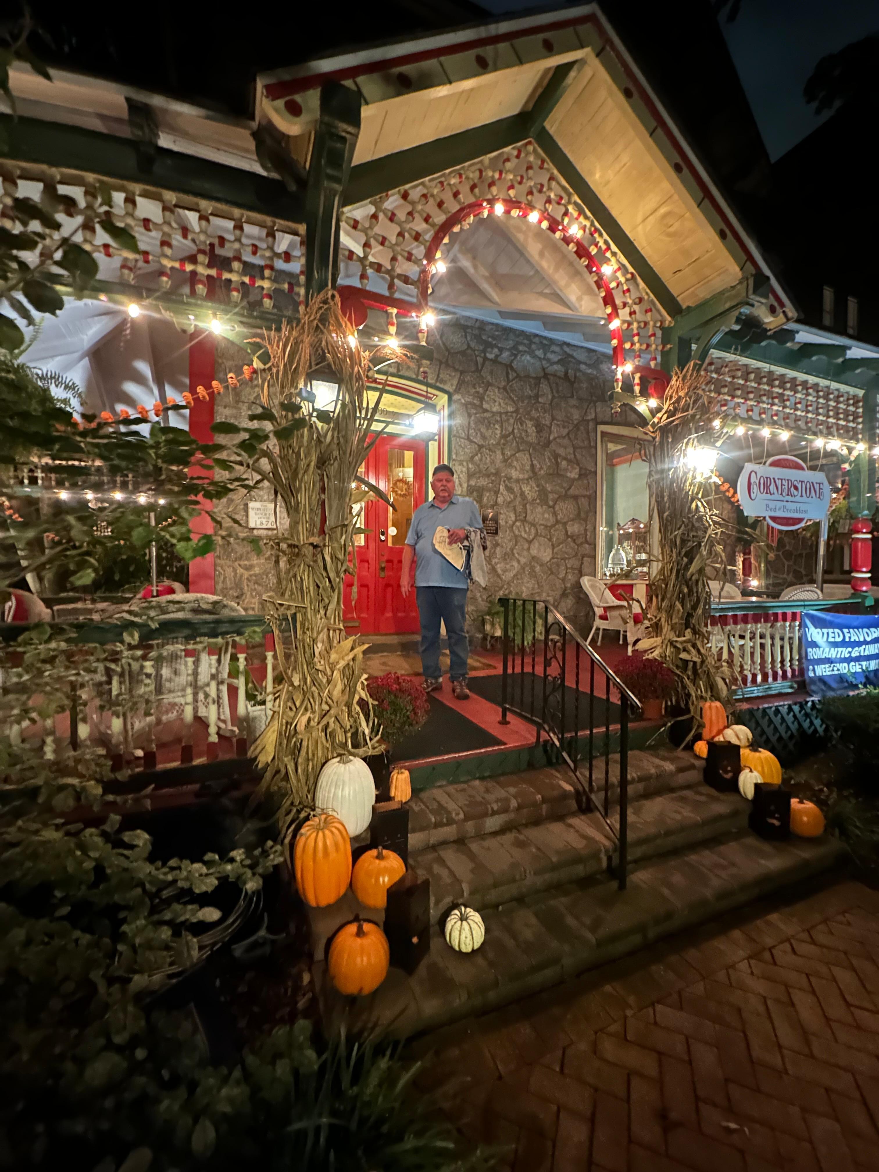 Gorgeous Veranda with a Beautiful Fall Welcome. 