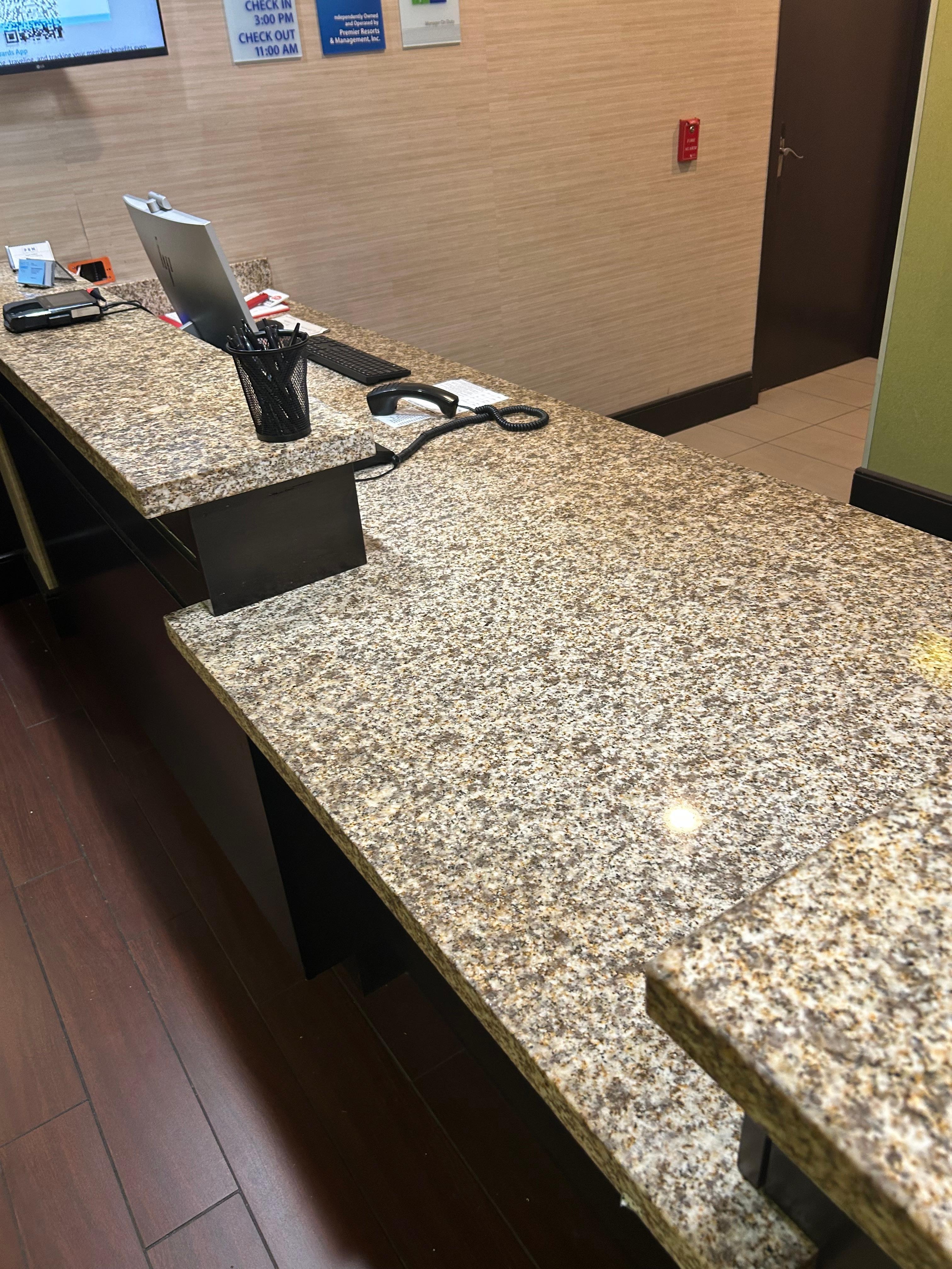 After I went down to speak with the receptionist after she left me on hold.