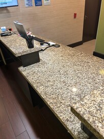 After I went down to speak with the receptionist after she left me on hold.