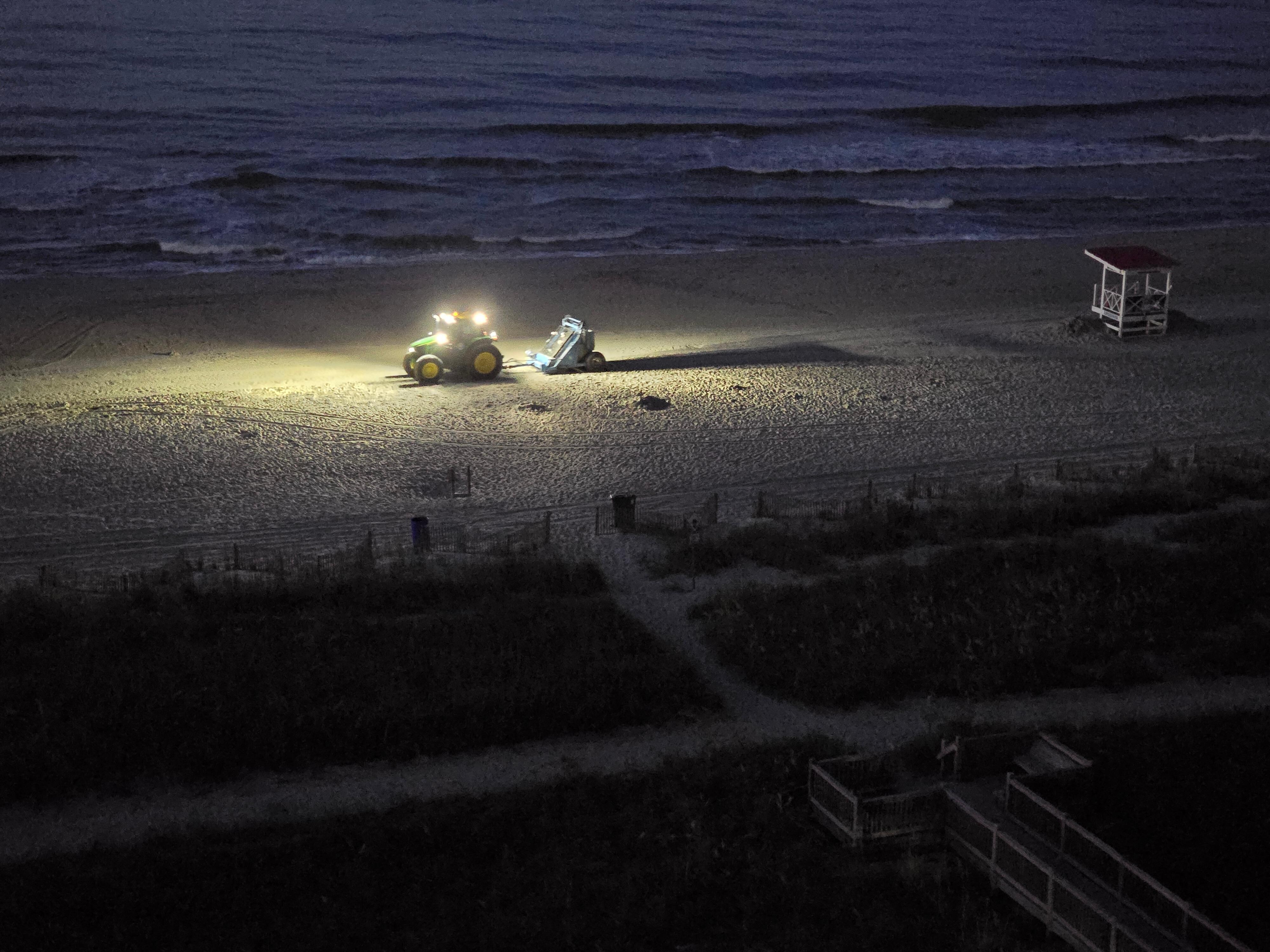 The beach was cleaned daily