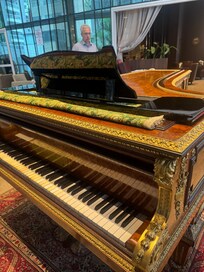 Piano in the restaurant area