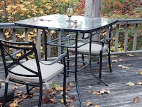 Deck table too high/chairs too short