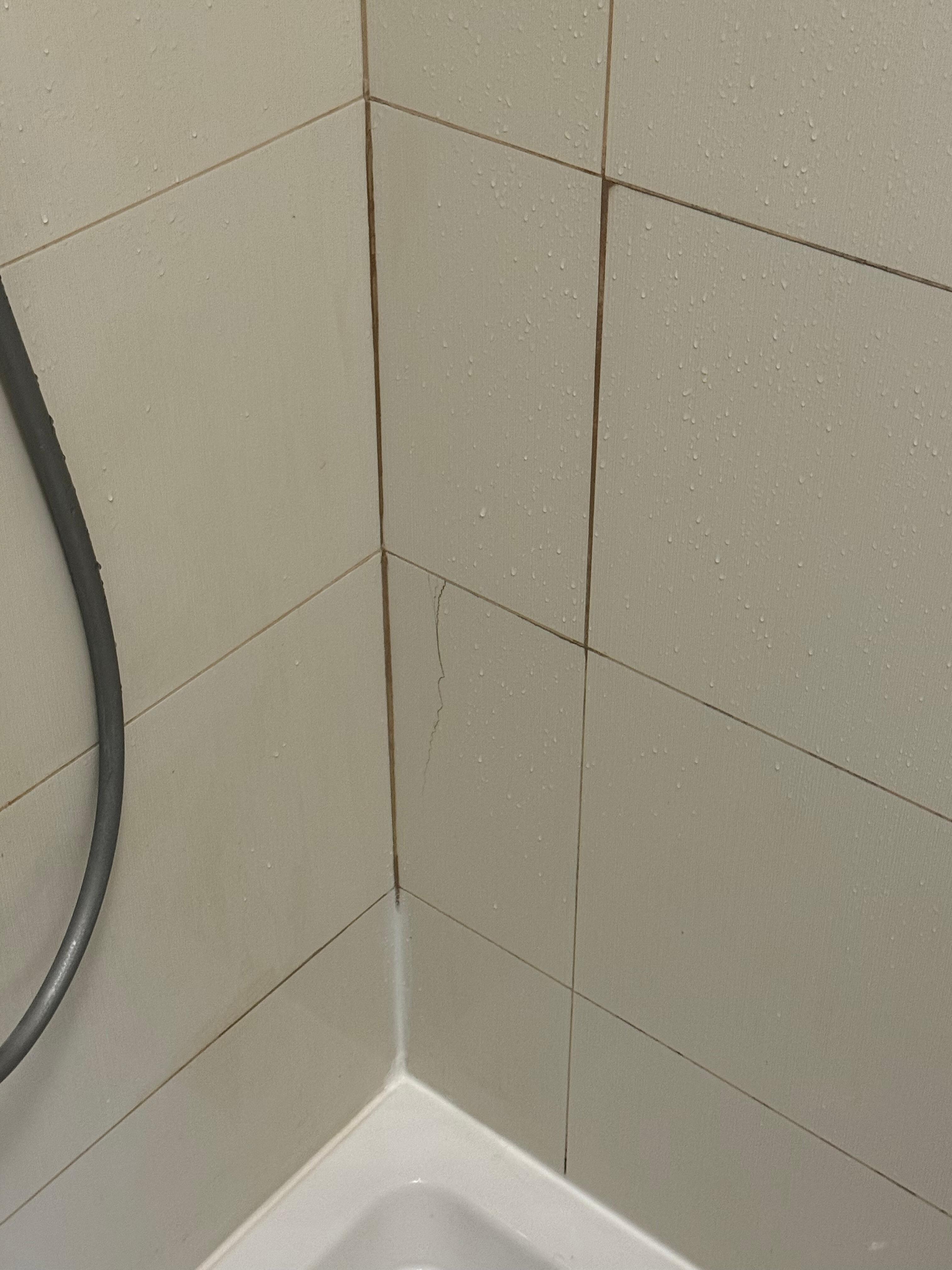 Example of cracked tiles and shower