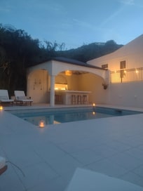 Pool at sunset