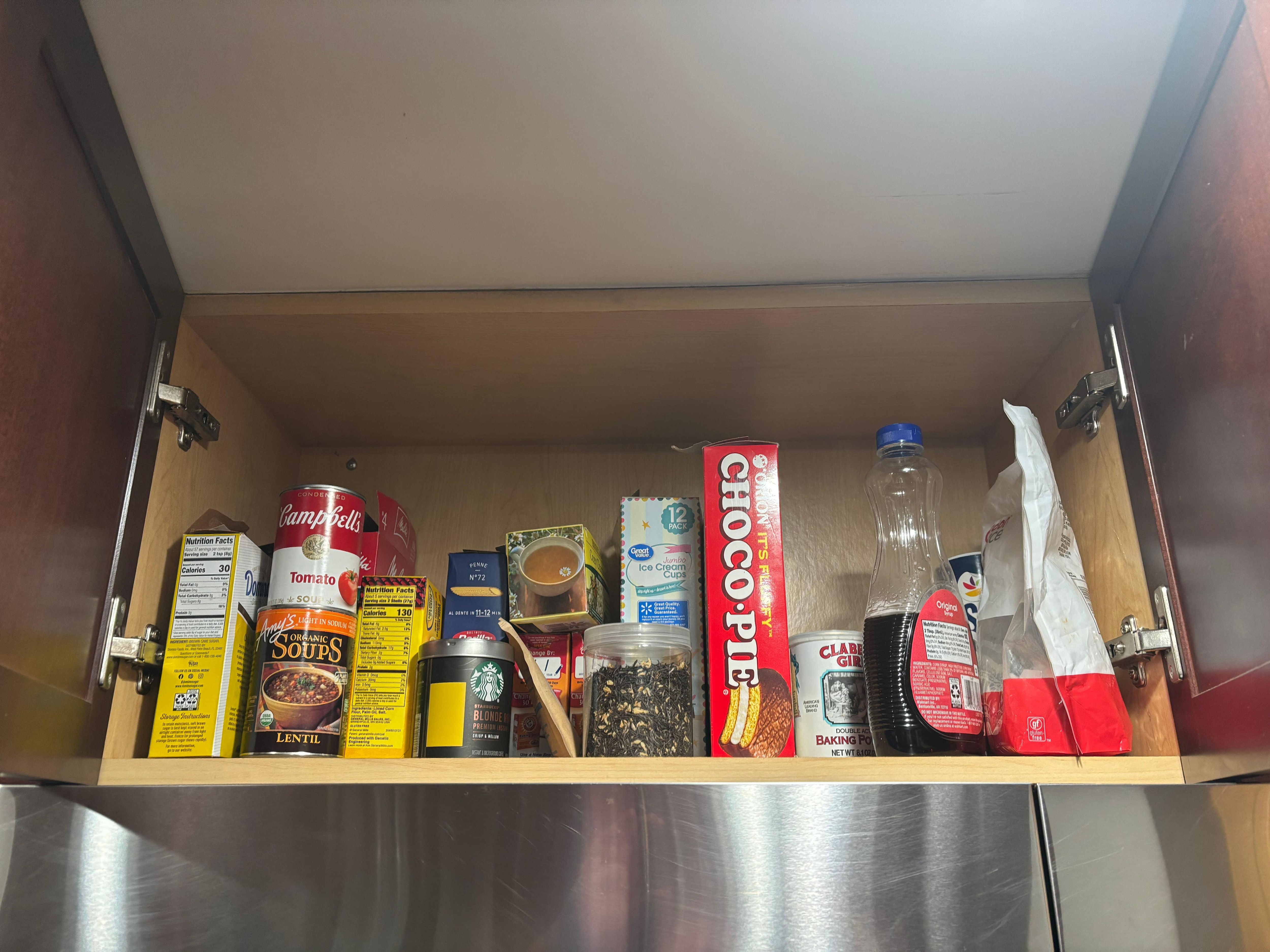 Random food opened and left by previous guests. 