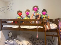 Cousins in the bunk room.