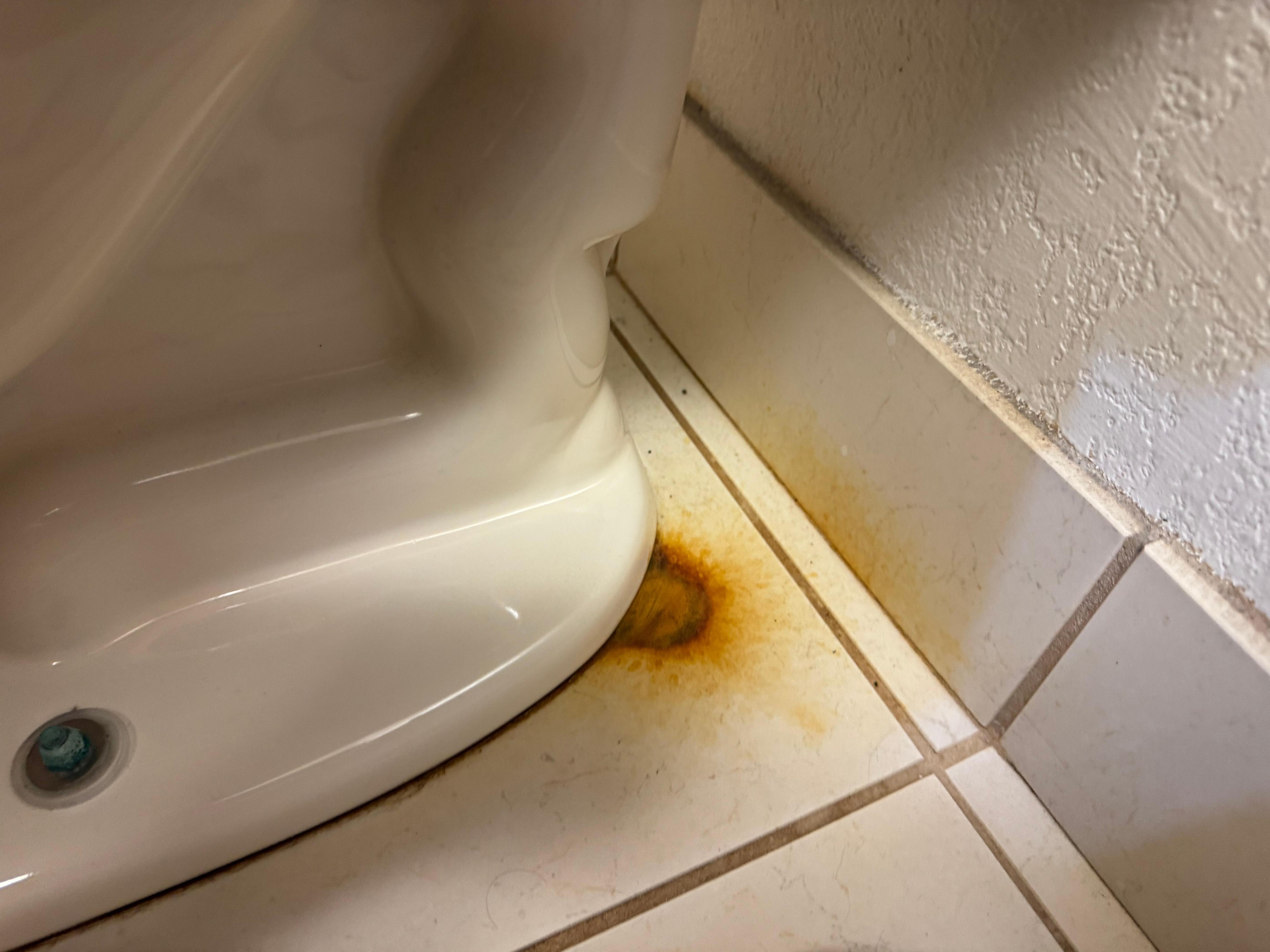 Bathroom behind toilet.