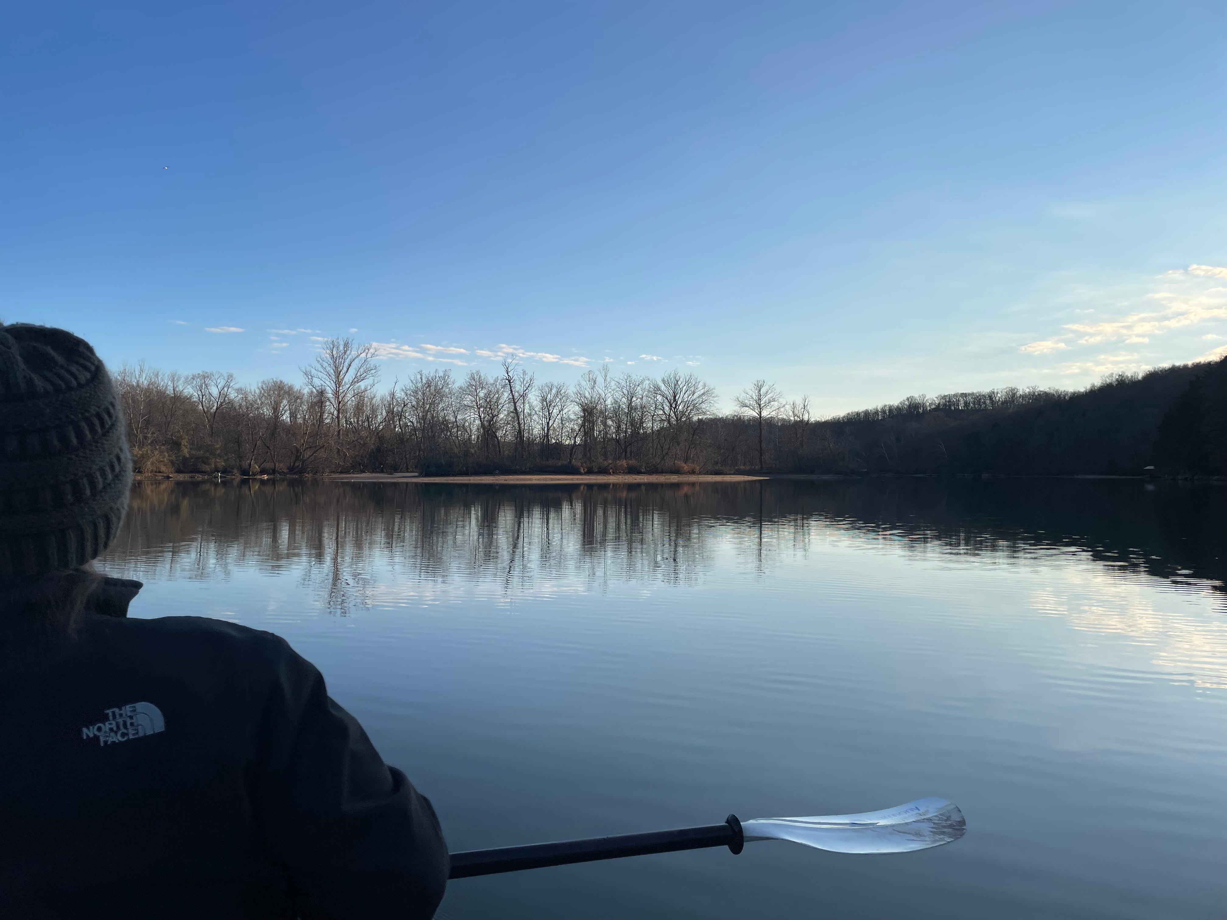 It was cold, but we got a kayak out!  So peaceful and beautiful!!