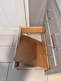 Broken vanity drawer