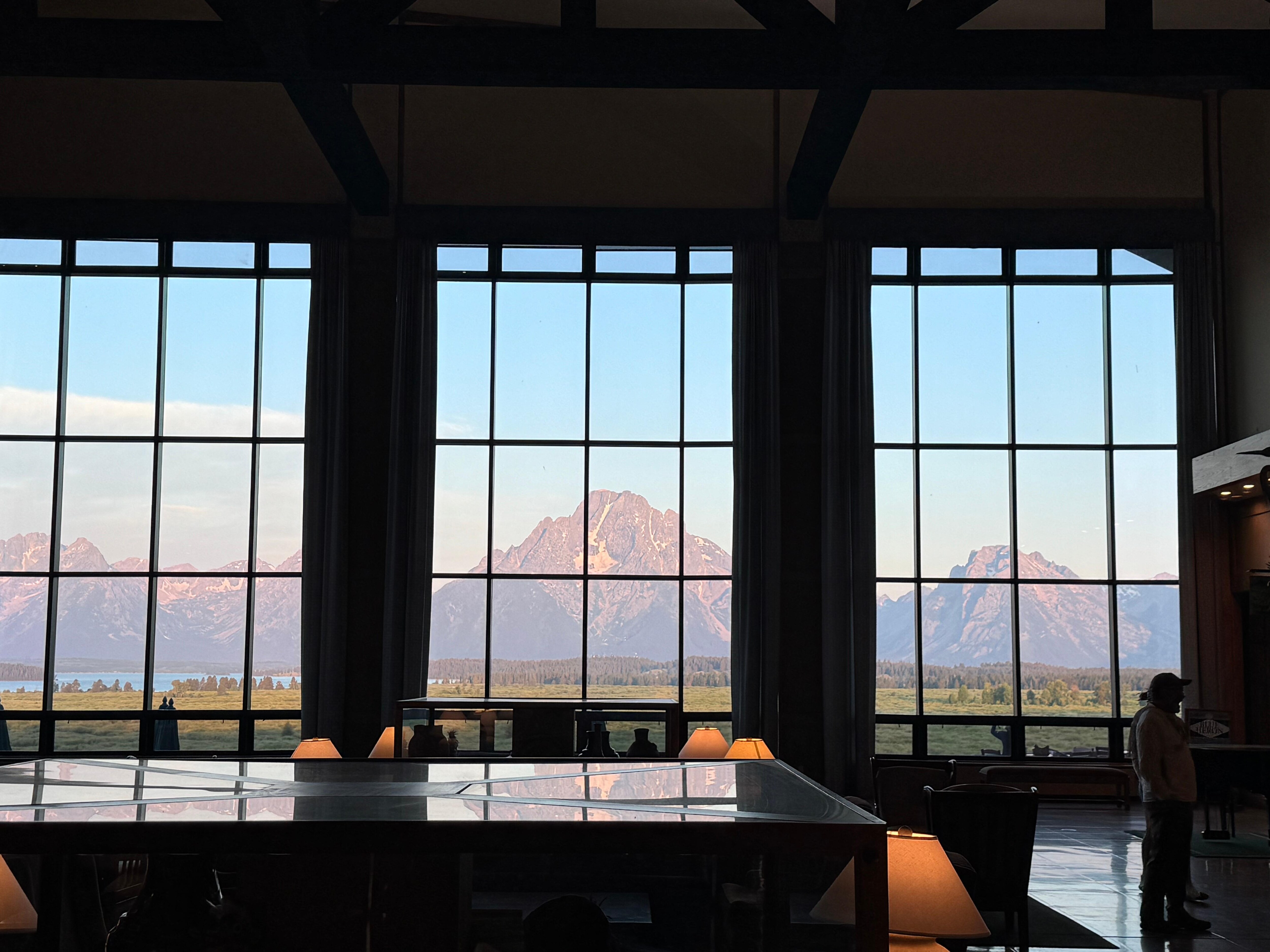 From inside lobby
