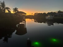 Standing on the dock looking at the underwater lights for Snook