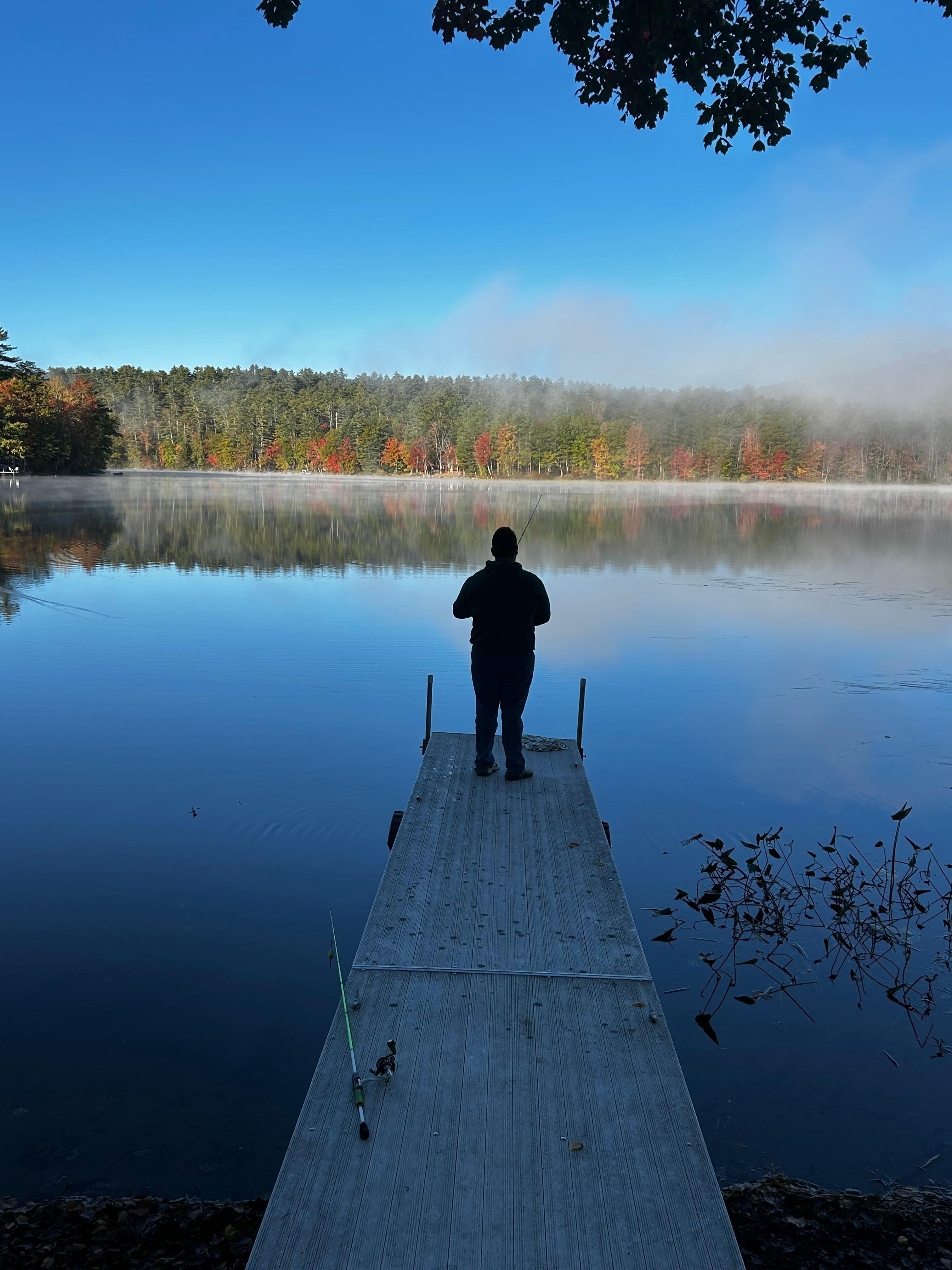 Fishing off the dock. 