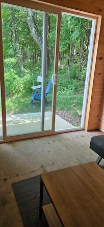 view out of sauna door