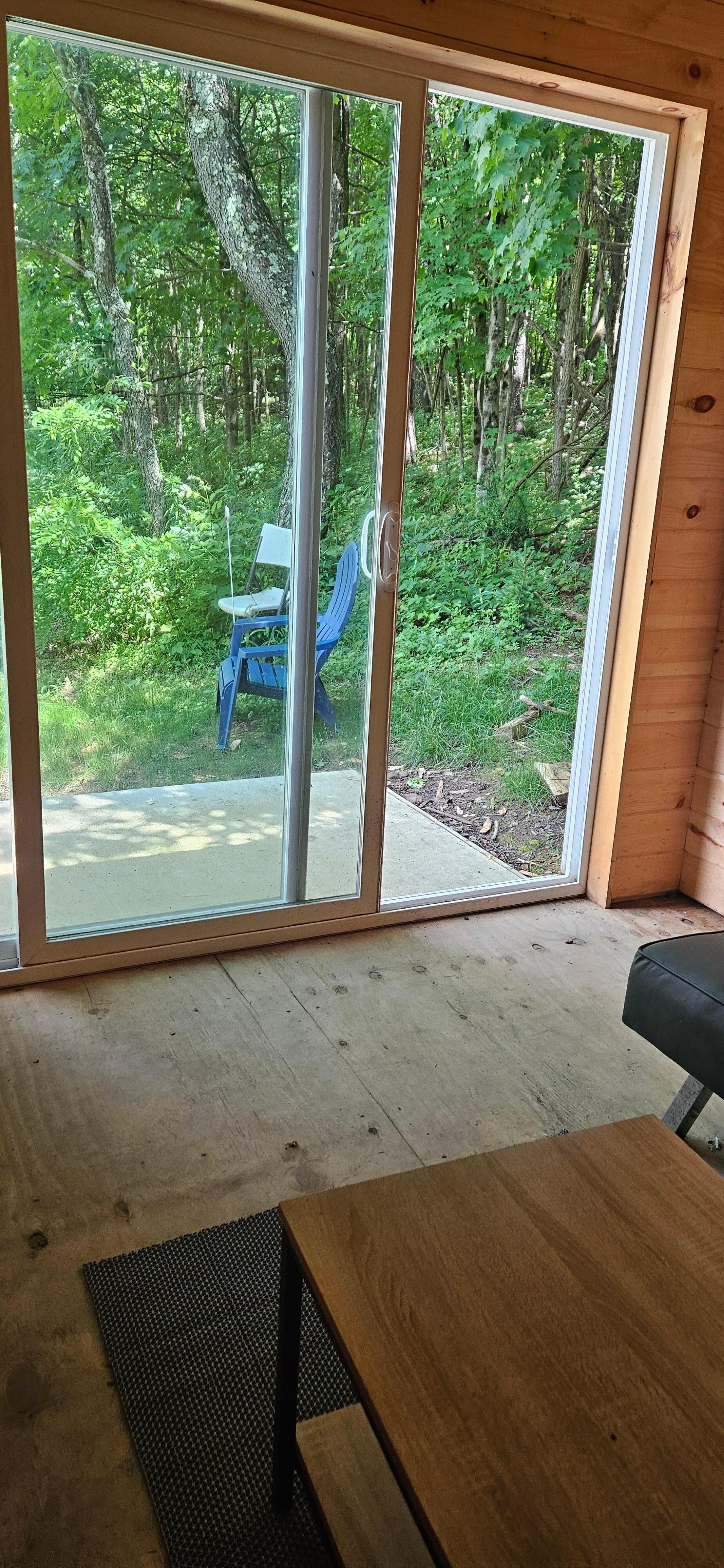 view out of sauna door