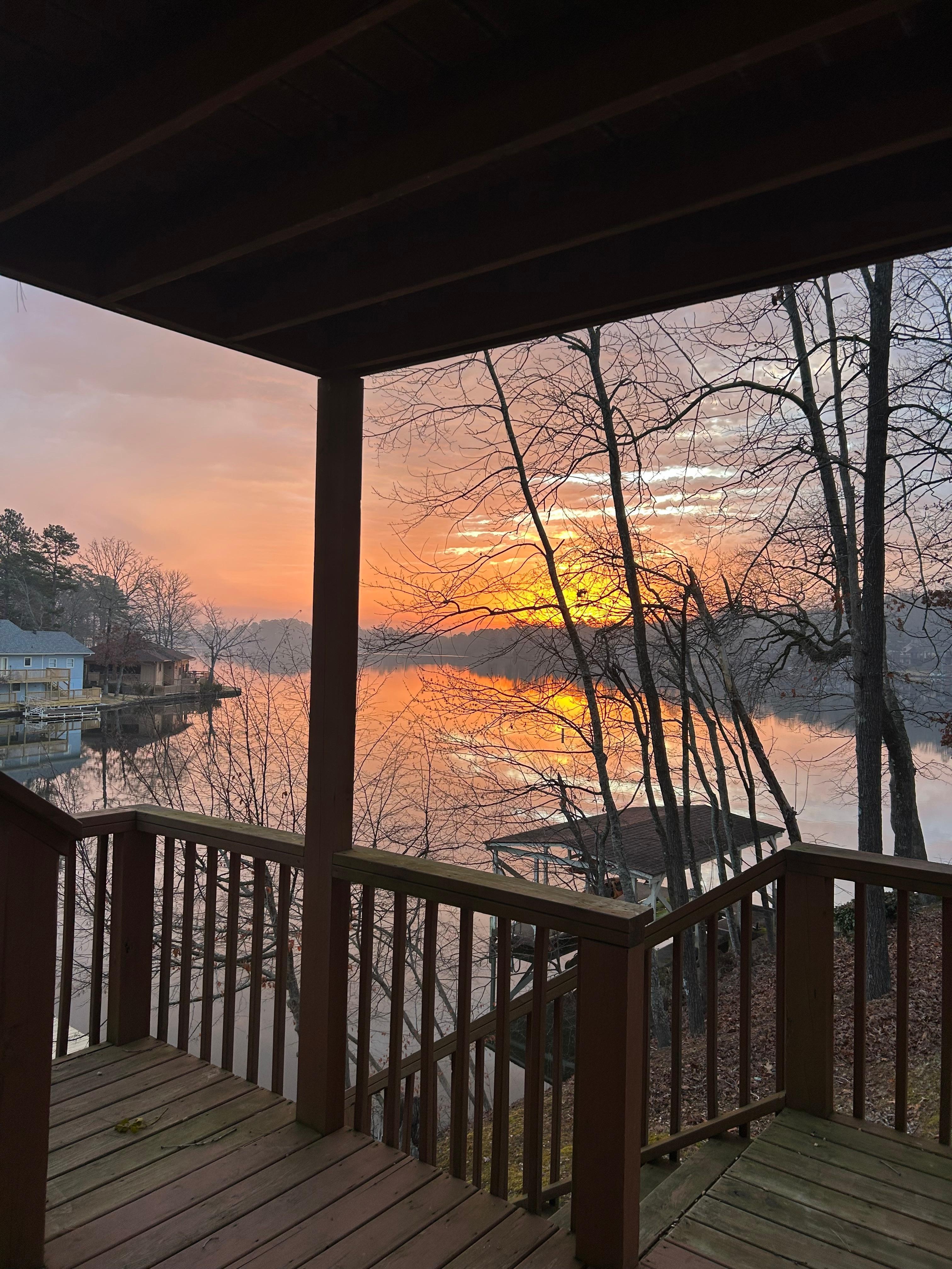sunrise on the back deck