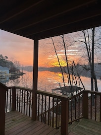 sunrise on the back deck