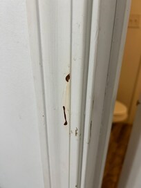 Blood or who knows what on wall