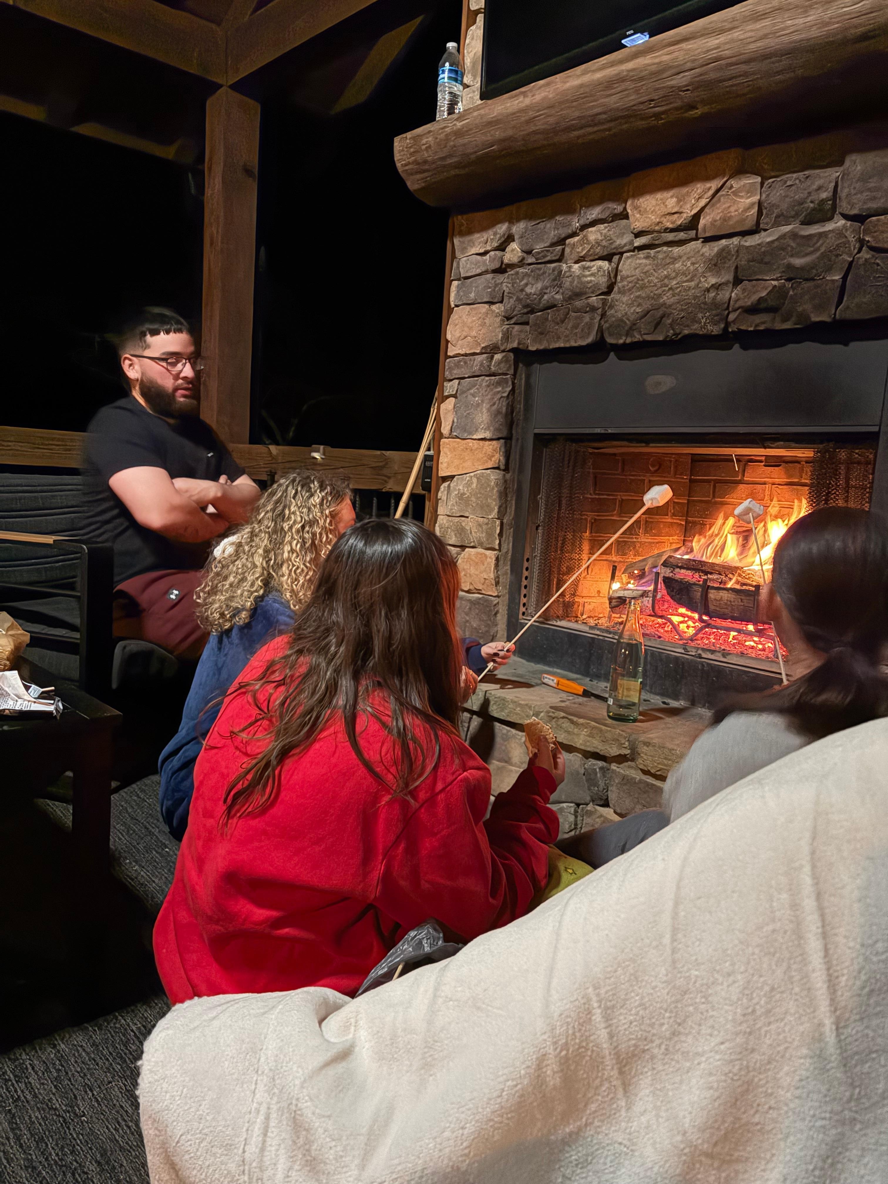 The fire outside was great